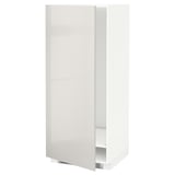 METOD High cabinet for fridge/freezer, white/Ringhult light grey, 60x60x140 cm