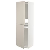 METOD High cabinet for fridge/freezer, white/Stensund beige, 60x60x200 cm