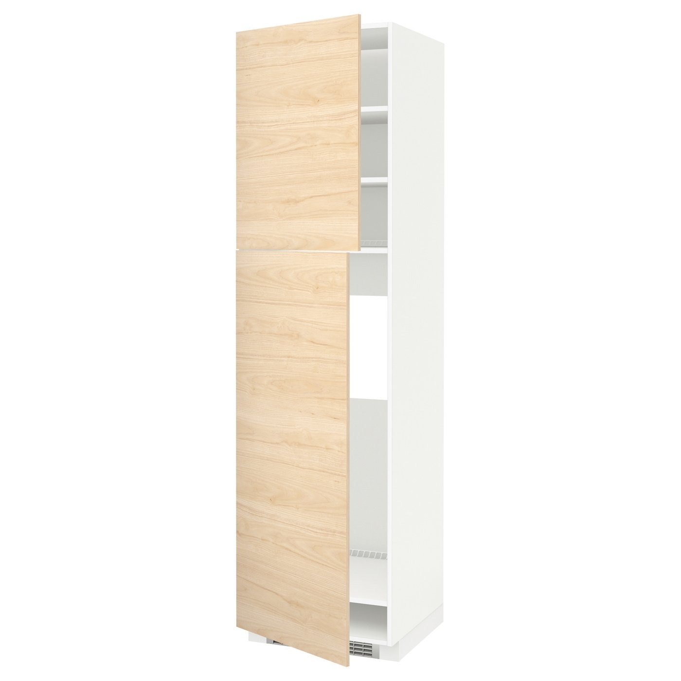 IKEA METOD High cabinet for fridge 60x60x220 cm ASKERSUND white/light ash effect