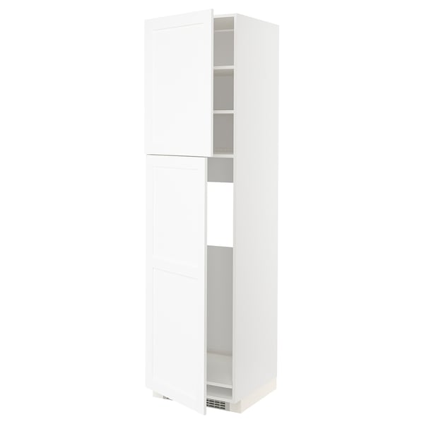 White METOD tall cabinet with shelves.