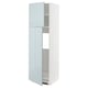 METOD High cabinet for fridge w 2 doors, white/Kallarp light grey-blue, 60x60x200 cm