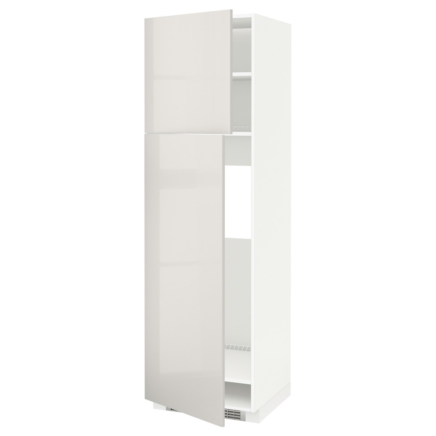 IKEA METOD High cabinet for fridge 60x60x200 cm RINGHULT light grey/white