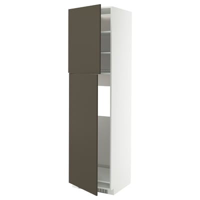 METOD High cabinet for fridge w 2 doors