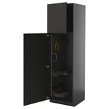 METOD High cabinet with cleaning interior, black-grey/Nickebo matt anthracite, 60x60x200 cm
