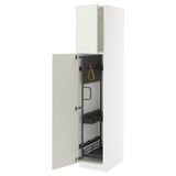 METOD High cabinet with cleaning interior, white/Veddinge white, 40x60x200 cm