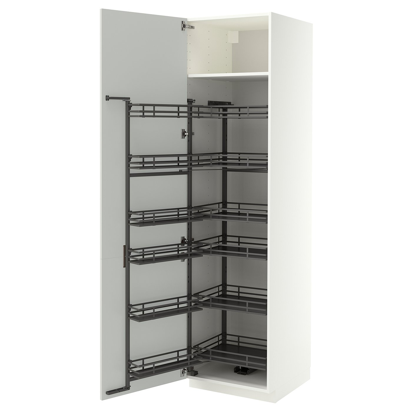 IKEA METOD High cabinet with pull-out larder 60x60x220 cm white/ASPUDDEN light grey