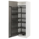 METOD High cabinet with pull-out larder, white/Stensund beige, 60x60x200 cm
