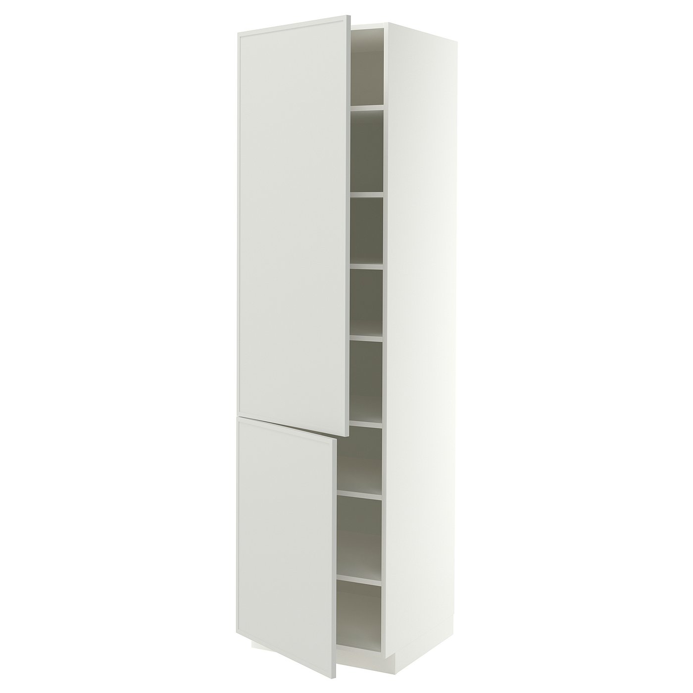 IKEA METOD High cabinet with shelves 60x60x220 cm white/ASPUDDEN light grey