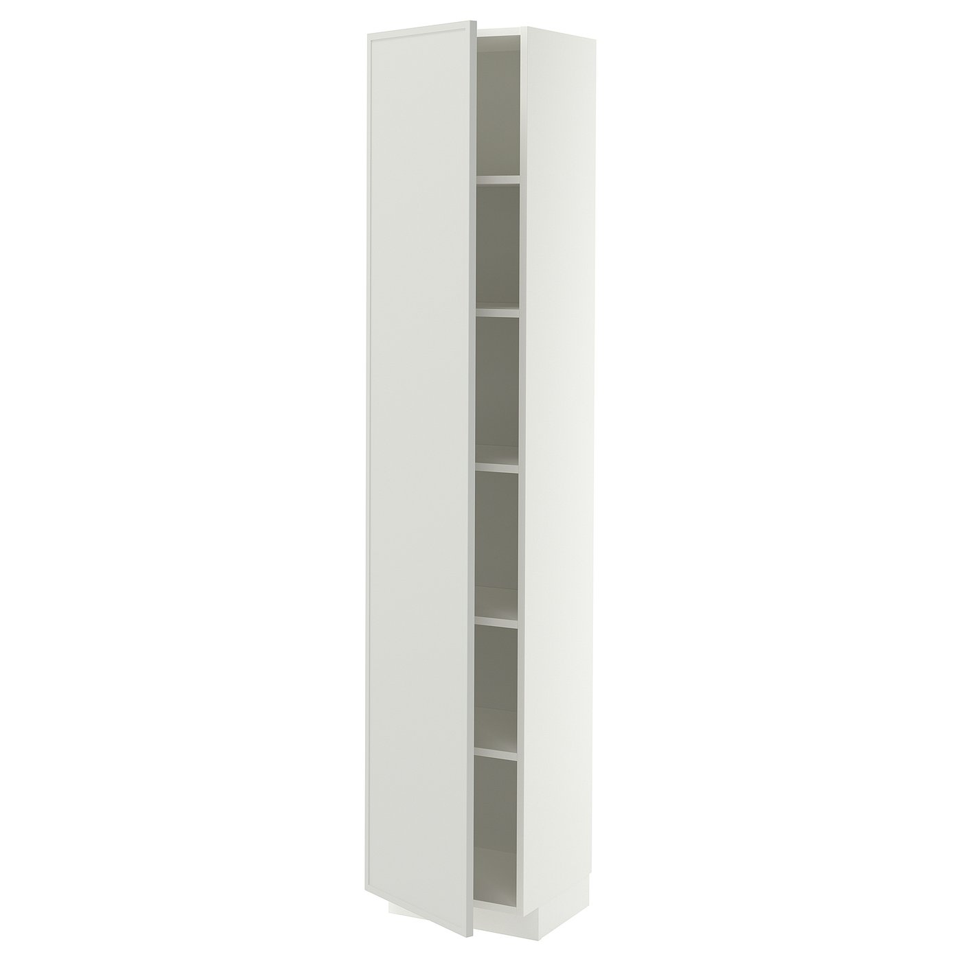 IKEA METOD High cabinet with shelves 40x37x200 cm white/ASPUDDEN light grey