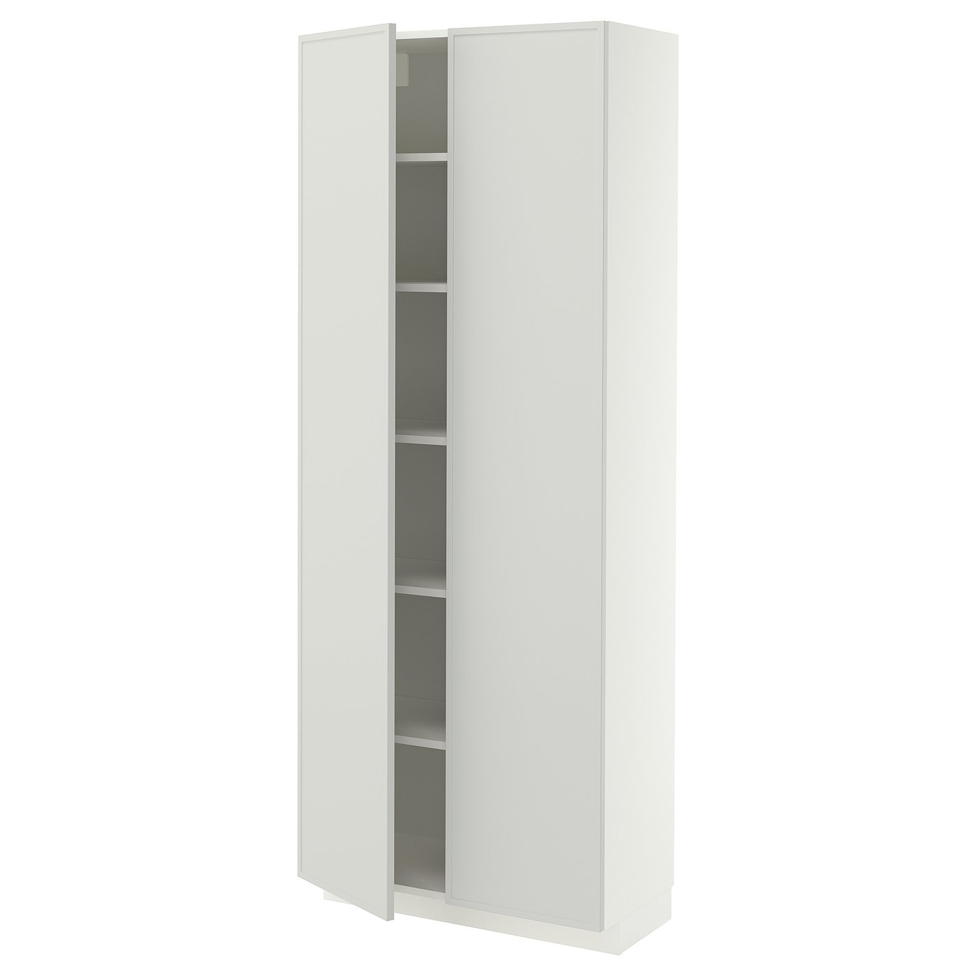 IKEA METOD High cabinet with shelves 80x37x200 cm white/ASPUDDEN light grey