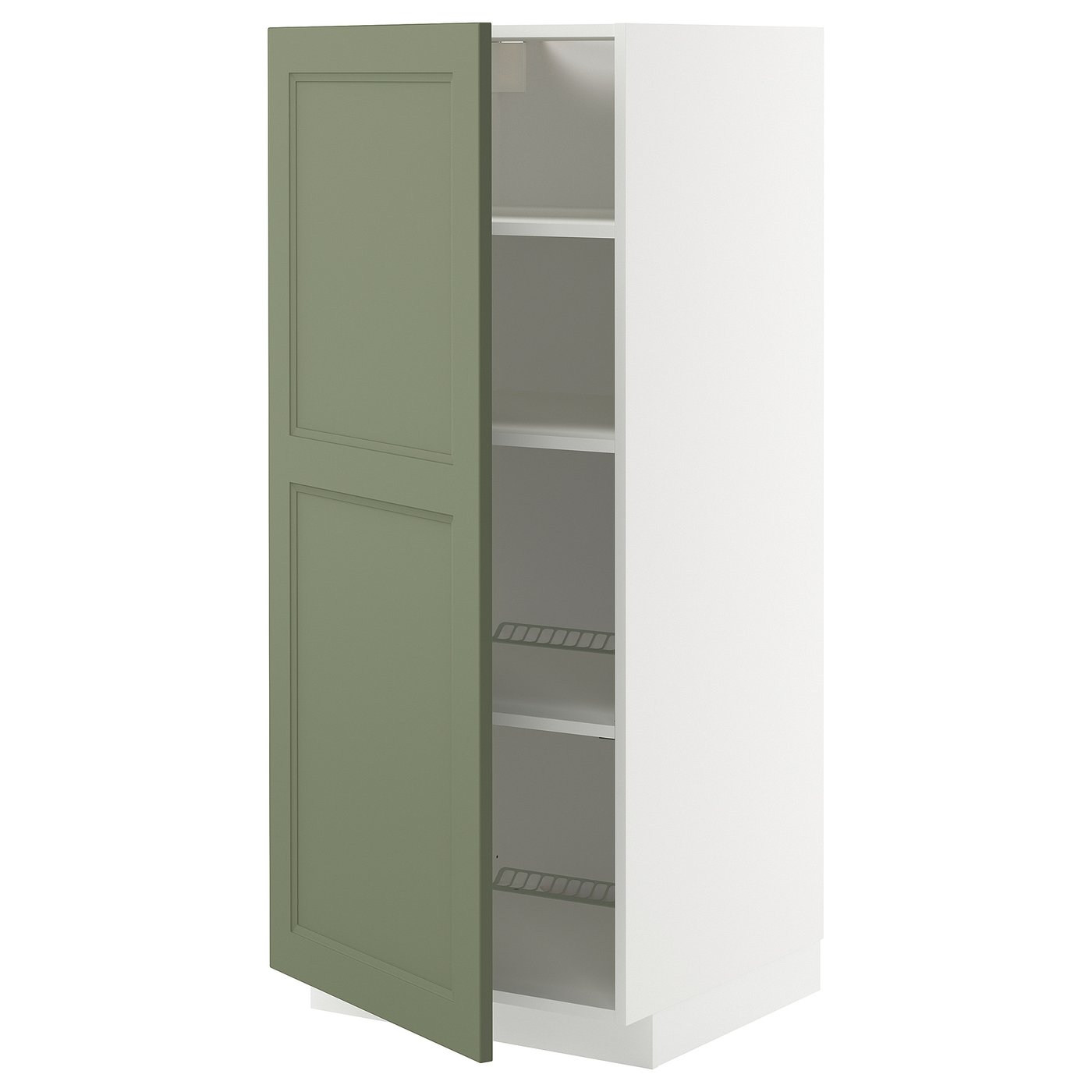IKEA METOD High cabinet with shelves 60x60x140 cm AXSTAD grey-green/white