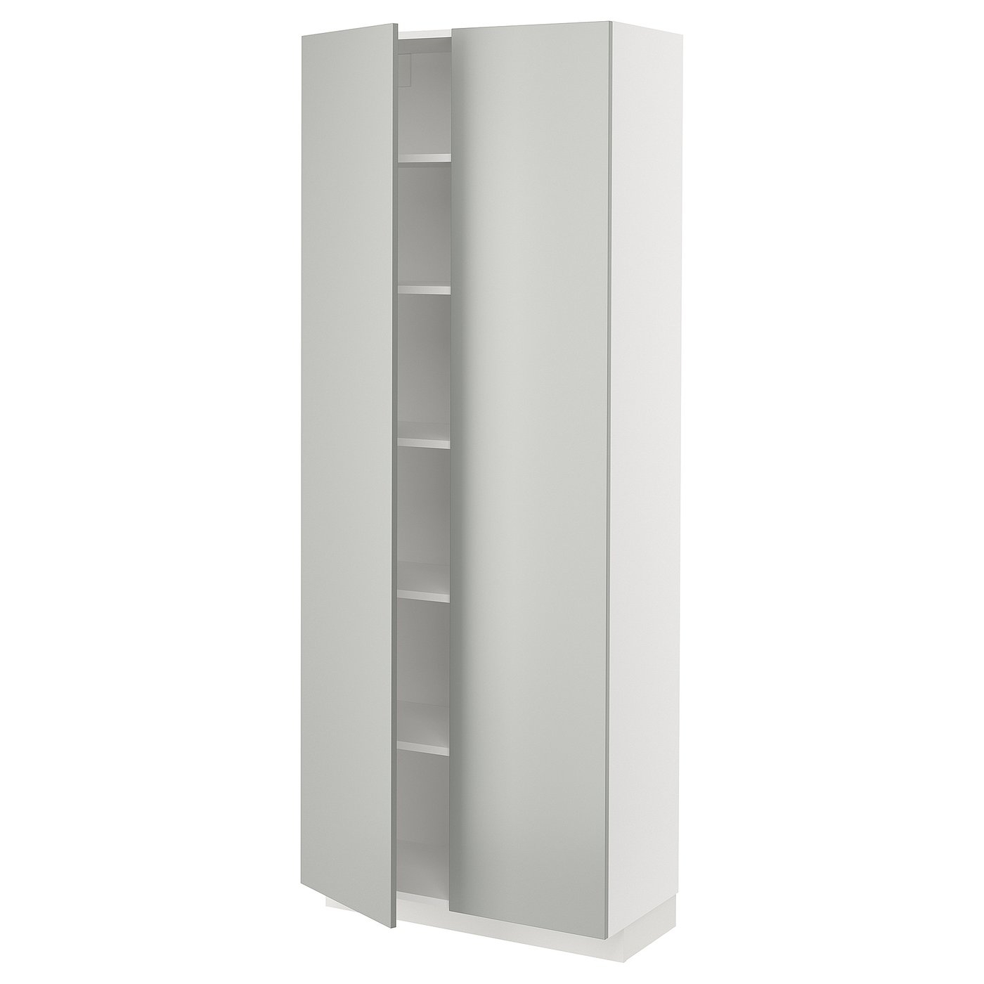 IKEA METOD High cabinet with shelves 80x37x200 cm white/HAVSTORP light grey