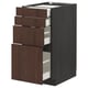 METOD / MAXIMERA Base cab 4 frnts/4 drawers, black/Sinarp brown, 40x60 cm