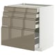 METOD / MAXIMERA Base cab 4 frnts/4 drawers, white/Voxtorp high-gloss dark grey-brown, 80x60 cm