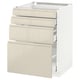 METOD / MAXIMERA Base cab 4 frnts/4 drawers, white/Voxtorp high-gloss light beige, 60x60 cm