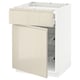 METOD / MAXIMERA Base cab f hob/drawer/2 wire bskts, white/Voxtorp high-gloss light beige, 60x60 cm