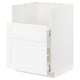 White METOD kitchen cabinet with drawer and shelves.