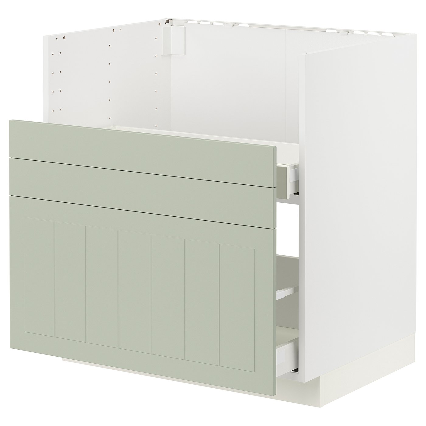 IKEA METOD Base cabinet for TALLSJÖN sink 80x60 cm MAXIMERA white/STENSUND light green