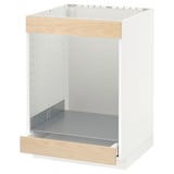 METOD / MAXIMERA Base cab for hob+oven w drawer, white/Askersund light ash effect, 60x60 cm