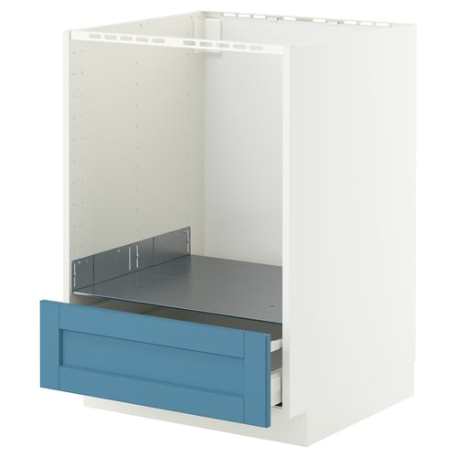 METOD blue drawer unit with white cabinet.