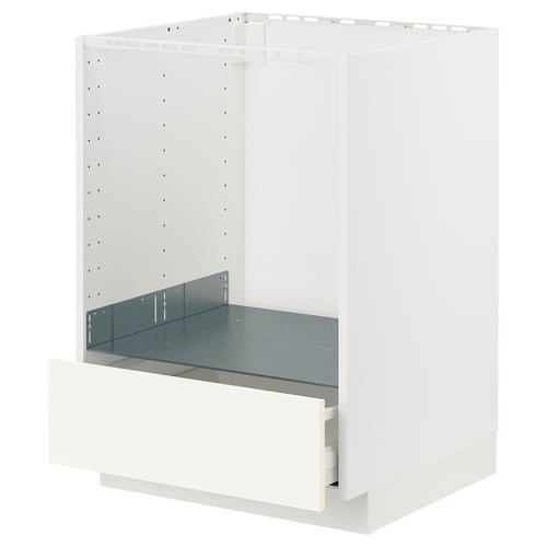 White METOD kitchen cabinet with drawer, modern minimalist design.