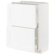 A white ikea METOD kitchen cabinet with two drawers, smooth finish, and minimalist design.