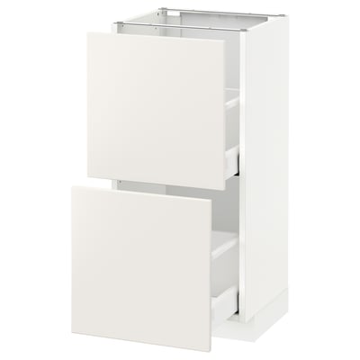 METOD / MAXIMERA Base cabinet with 2 drawers, white/Veddinge white, 40x37 cm