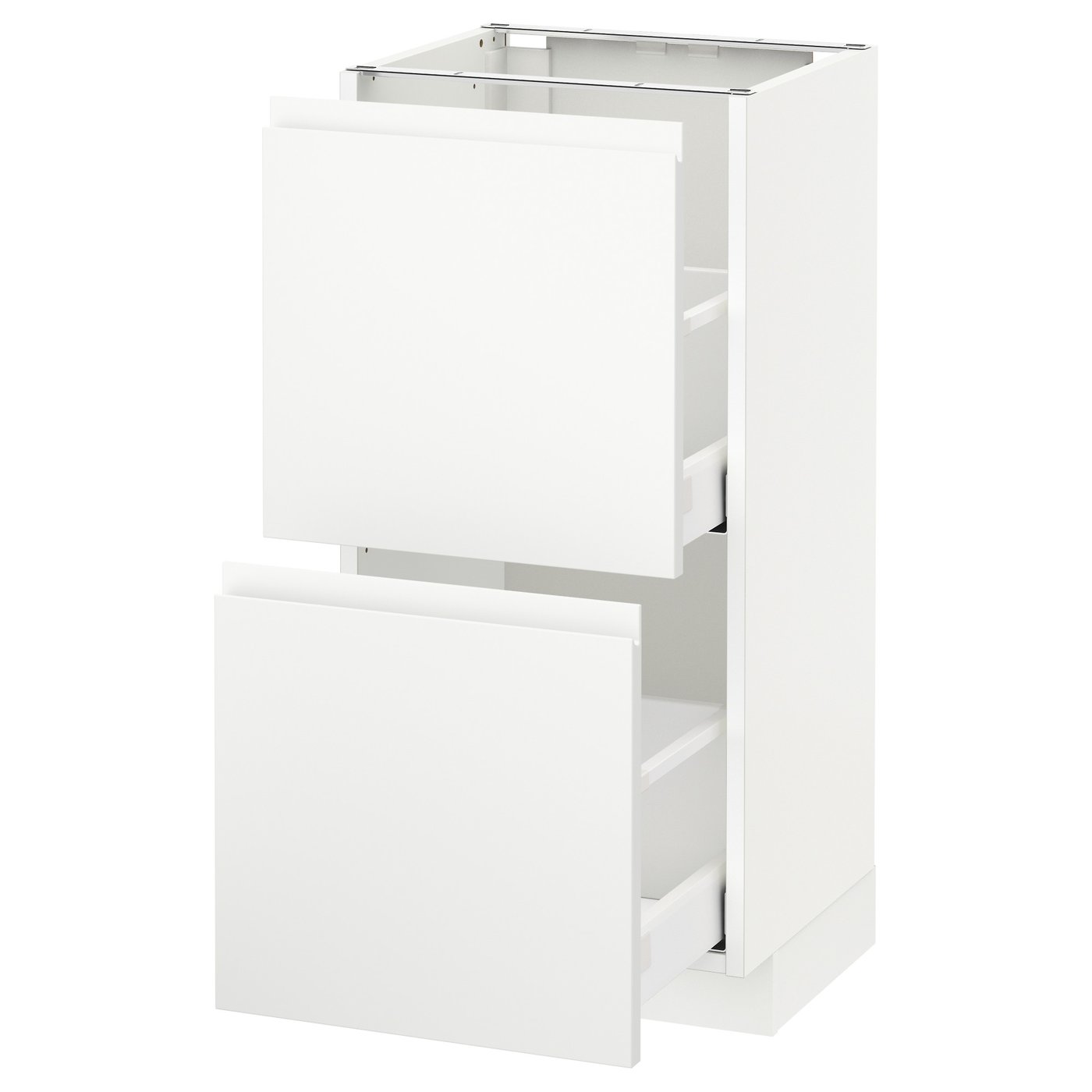 IKEA METOD Base cabinet with 2 drawers 40x37 cm MAXIMERA white/VOXTORP matt white
