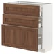 METOD / MAXIMERA Base cabinet with 3 drawers, white Enköping/brown walnut effect, 80x37 cm