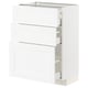 White METOD kitchen unit with drawers, rectangular, modern design withorreled edges.