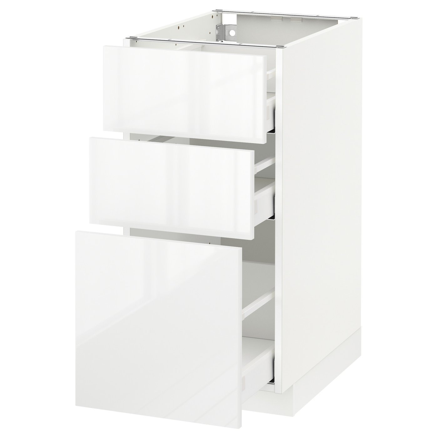 IKEA METOD Base cabinet with 3 drawers 40x60 cm MAXIMERA white/RINGHULT white