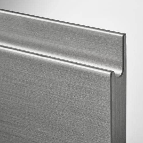 Front Rails Drawers METOD / MAXIMERA base cabinet with 3 drawers, white/Voxtorp stainless ...