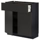 Option: METOD / MAXIMERA Base cabinet with drawer/2 doors, black/Nickebo matt anthracite, 80x37 cm