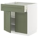 METOD / MAXIMERA Base cabinet with drawer/2 doors, white/Axstad grey-green, 80x60 cm