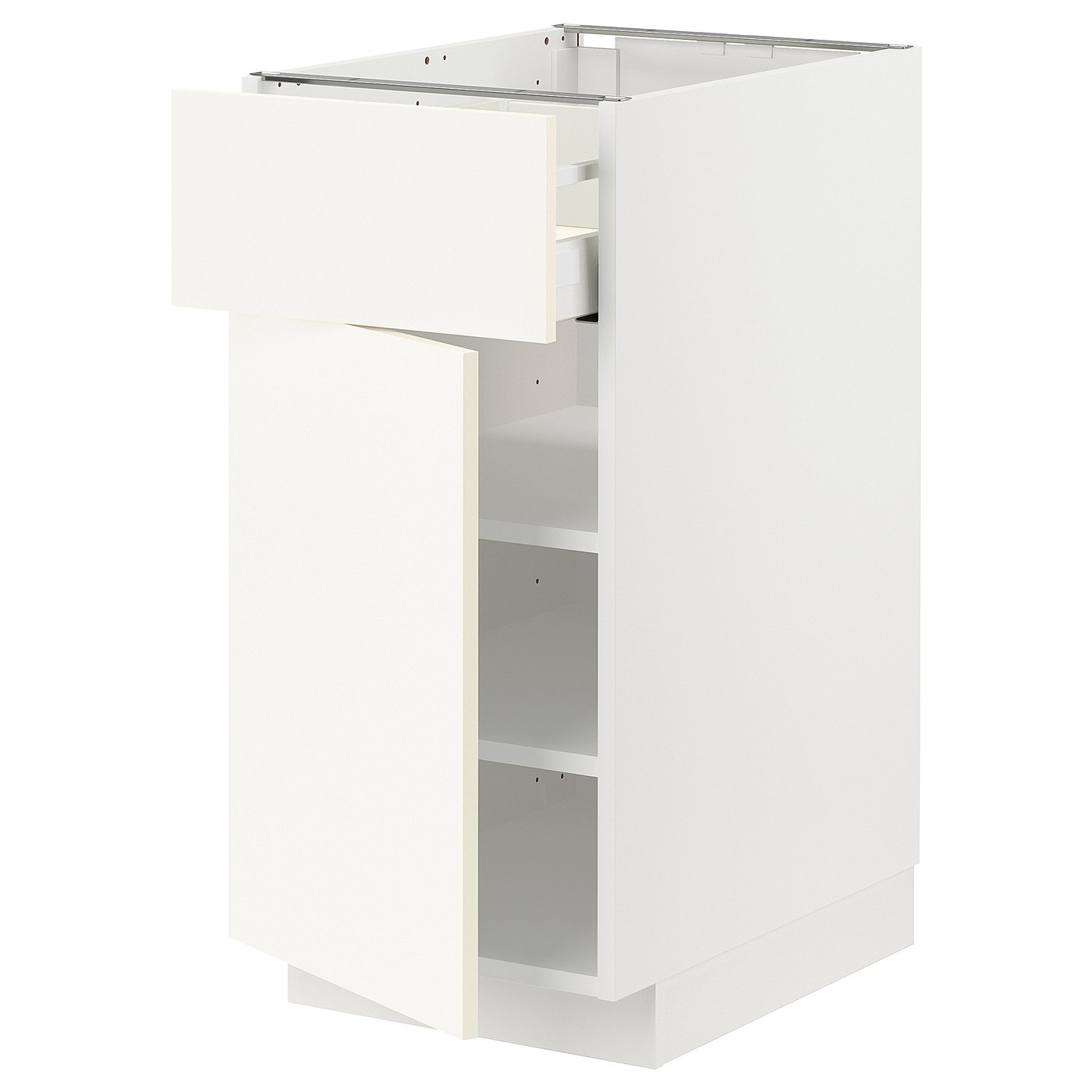 IKEA METOD Base cabinet with drawer and door 40x60 cm MAXIMERA white/VALLSTENA white