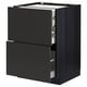METOD / MAXIMERA Base cb 2 frnts/2 low/1 md/1 hi drw, black/Nickebo matt anthracite, 60x60 cm