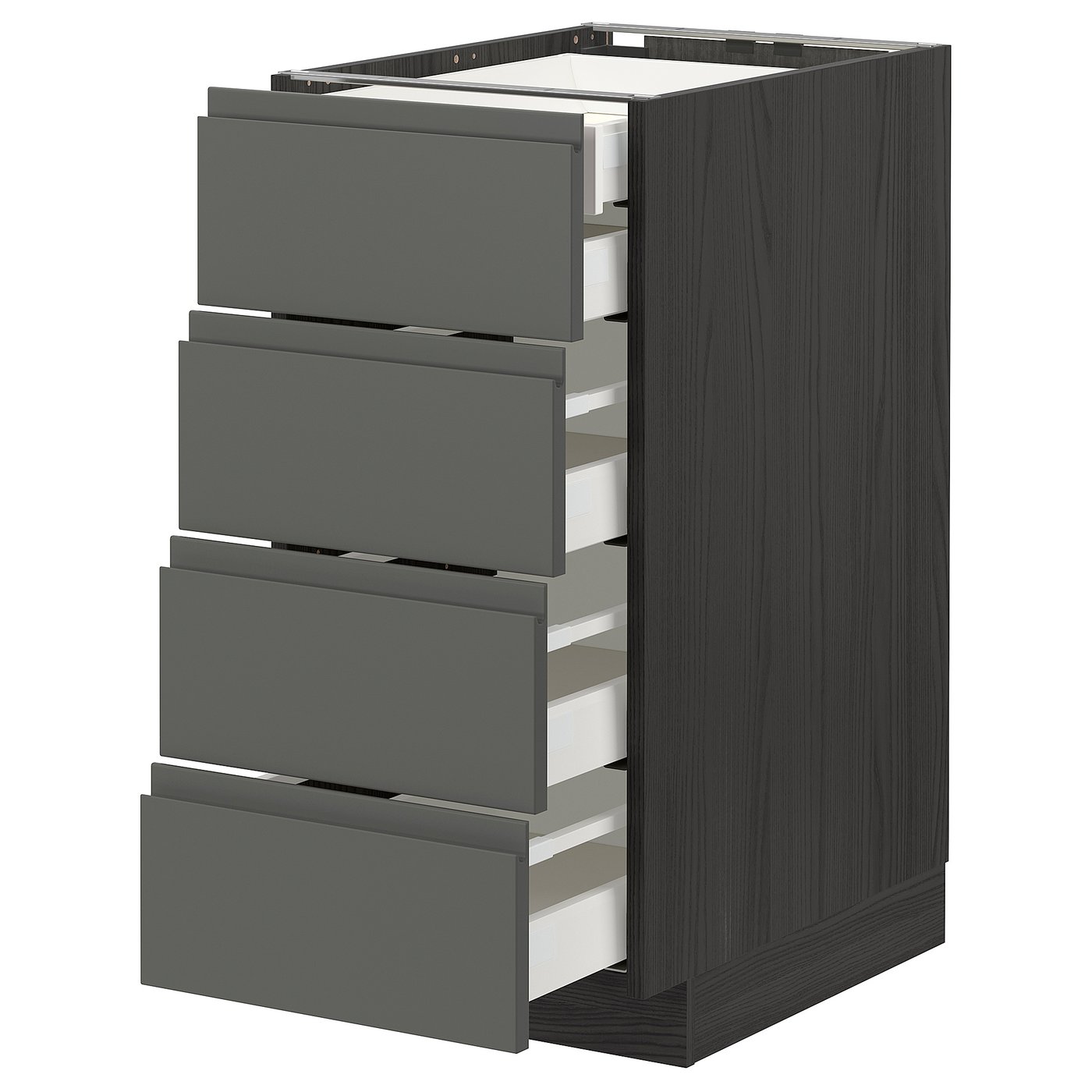 IKEA METOD Base cabinet with 4 fronts, 2 low and 3 medium drawers 40x60 cm MAXIMERA/VOXTORP