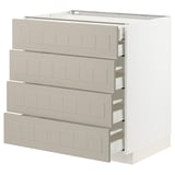 METOD / MAXIMERA Base cb 4 frnts/2 low/3 md drwrs, white/Stensund beige, 80x60 cm