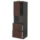 METOD / MAXIMERA Hi cab f micro w door/2 drawers, black/Sinarp brown, 60x60x200 cm