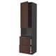 METOD / MAXIMERA Hi cab f micro w door/2 drawers, black/Sinarp brown, 60x60x240 cm