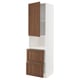 METOD / MAXIMERA Hi cab f micro w door/2 drawers, white Enköping/brown walnut effect, 60x60x220 cm
