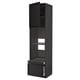 METOD / MAXIMERA Hi cab f ov/combi ov w dr/2 drwrs, black/Lerhyttan black stained, 60x60x240 cm