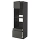 METOD / MAXIMERA Hi cab f ov/combi ov w dr/2 drwrs, black/Voxtorp dark grey, 60x60x200 cm