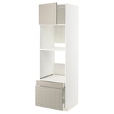 METOD / MAXIMERA Hi cab f ov/combi ov w dr/2 drwrs, white/Stensund beige, 60x60x200 cm