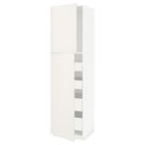 METOD / MAXIMERA Hi cab w 2 doors/4 drawers, white/Veddinge white, 60x60x220 cm