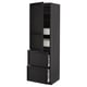 METOD / MAXIMERA Hi cab w shlvs/4 drawers/dr/2 frnts, black/Lerhyttan black stained, 60x60x200 cm