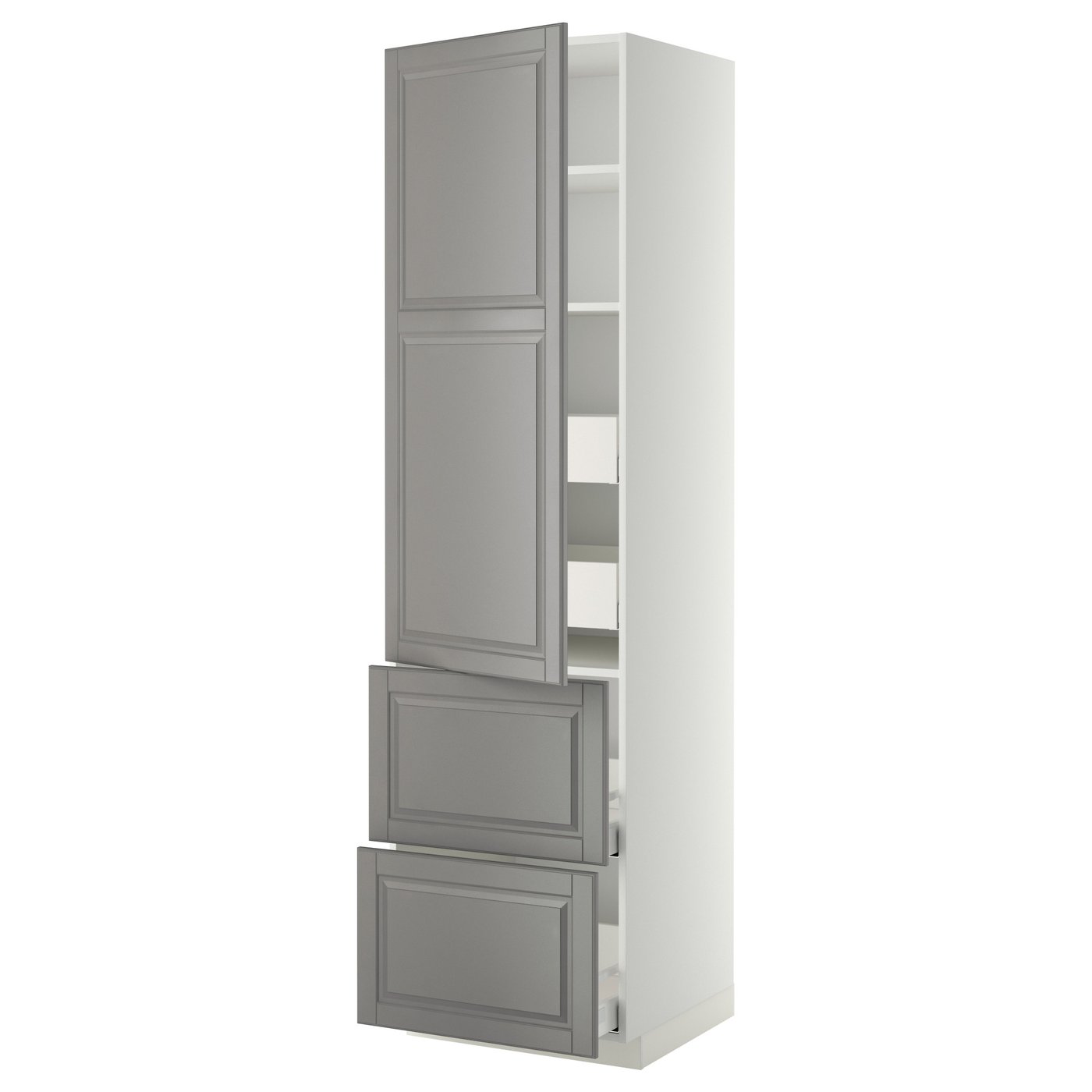 IKEA METOD High cabinet with drawers 60x60x220 cm MAXIMERA white/BODBYN grey