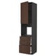 METOD / MAXIMERA High cab f oven w door/3 drawers, black/Sinarp brown, 60x60x240 cm