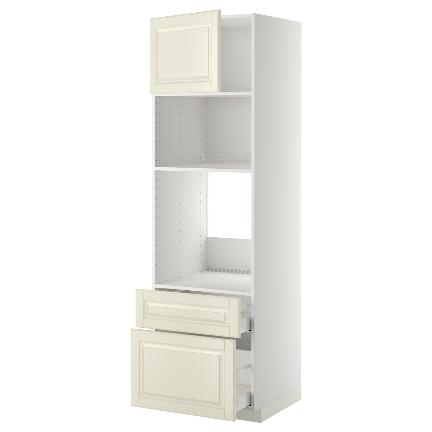 IKEA METOD High cabinet for built-in appliances 60x60x200 cm MAXIMERA white/BODBYN off-white