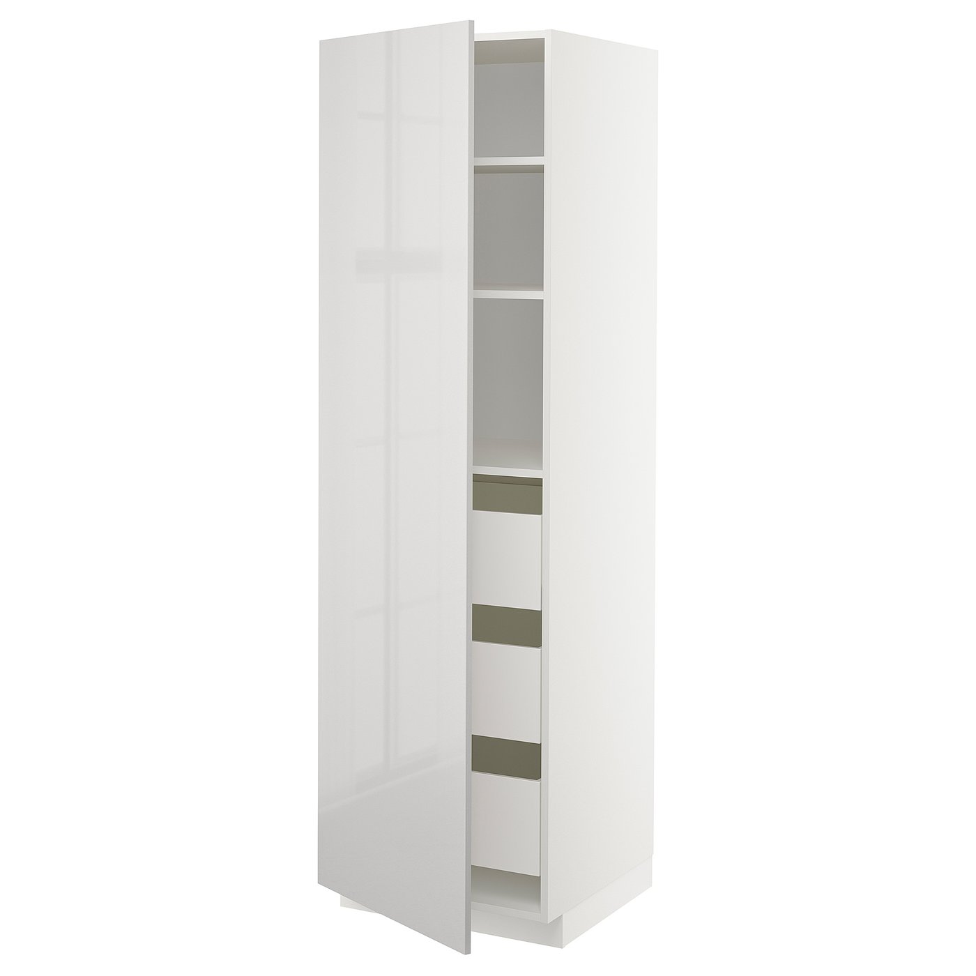 IKEA METOD High cabinet with drawers 60x60x200 cm RINGHULT light grey/white